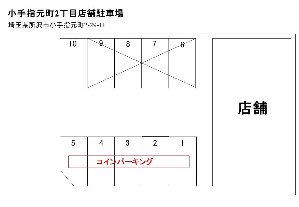 小手指元町２丁目店舗駐車場の駐車配置図