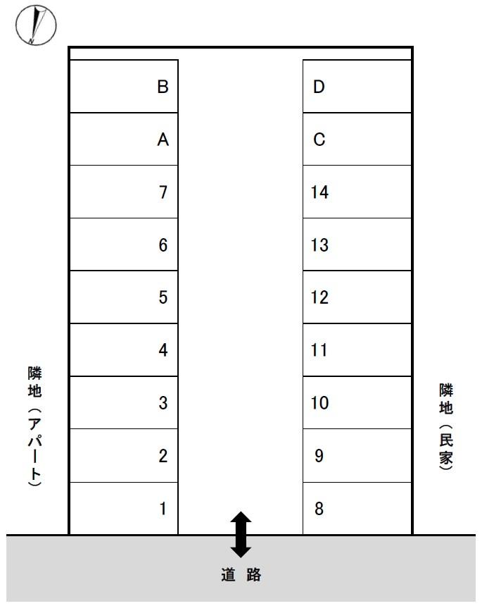 勝田２丁目中村駐車場の駐車配置図