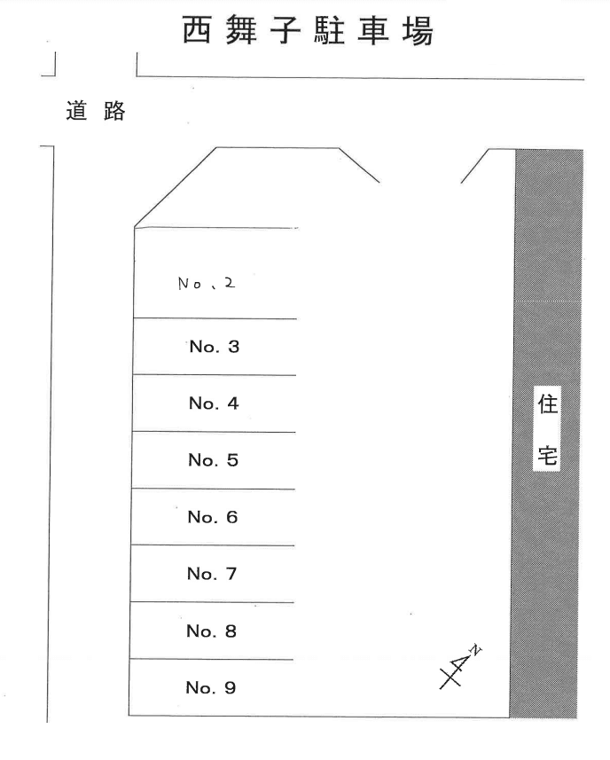 西舞子駐車場の駐車配置図