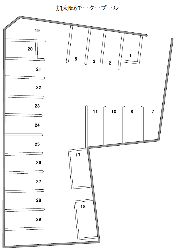 加太№6モータープールの駐車配置図