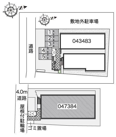 さくら２(47384)　敷地外駐車場の駐車配置図