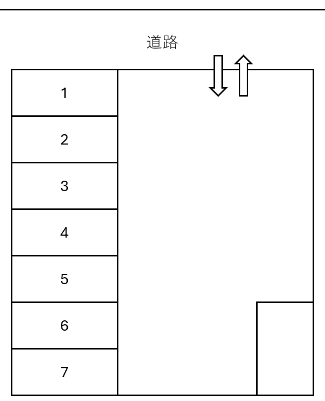東野町西１丁目１６番４の駐車配置図