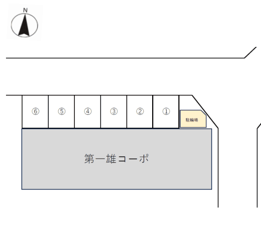 第一雄コーポ駐車場の駐車配置図