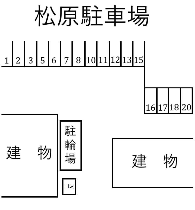 松原駐車場の駐車配置図