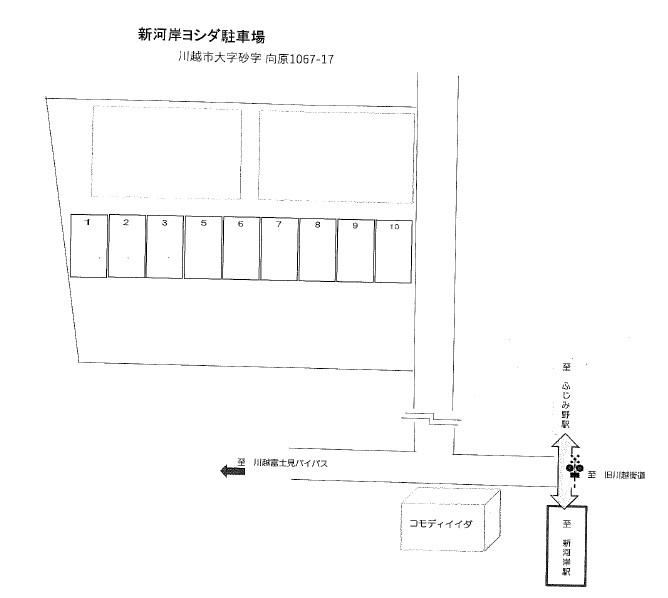 新河岸ヨシダ駐車場の駐車配置図