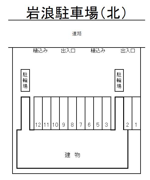 岩浪駐車場（北）の駐車配置図