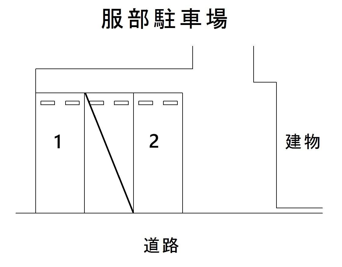 服部駐車場の駐車配置図
