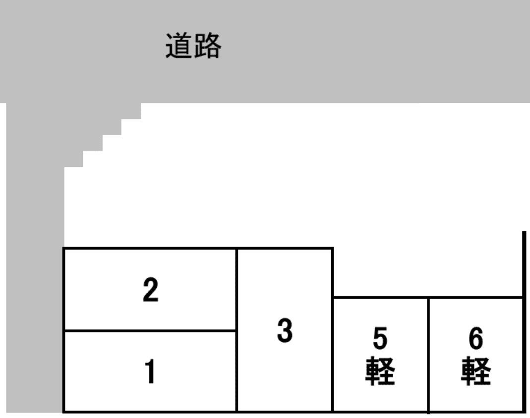 西浦楠根南駐車場の駐車配置図