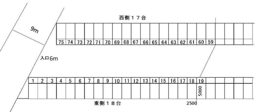 鴻池モータープールの駐車配置図