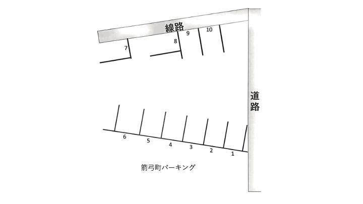 箭弓町パーキングの駐車配置図