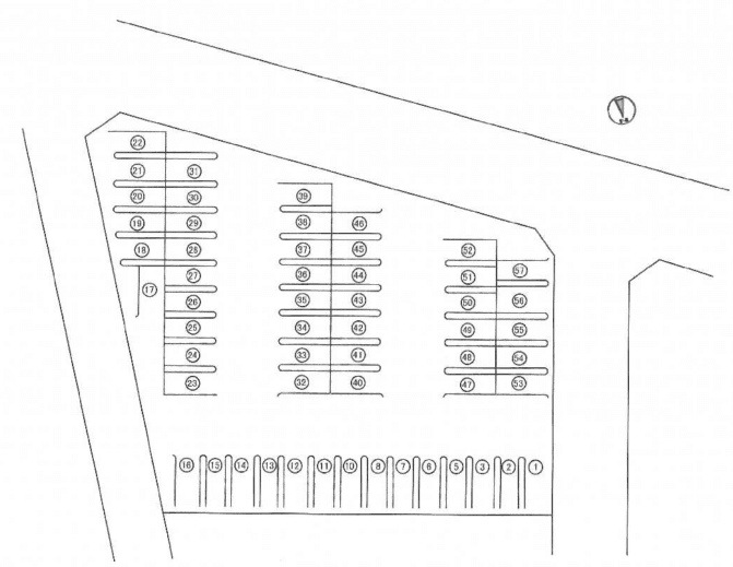 ブルジェオン駅南第２ガレージの駐車配置図
