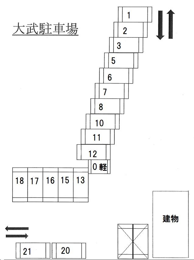 大武駐車場の駐車配置図