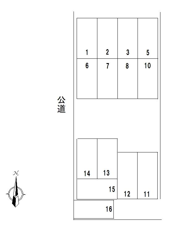 内田第一駐車場の駐車配置図