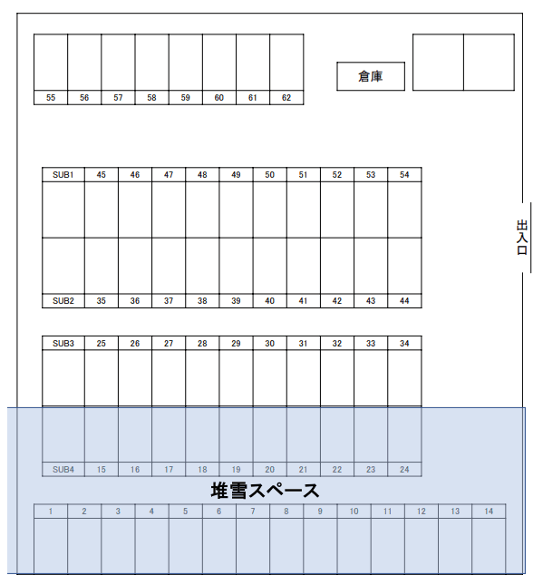 福住1条3丁目駐車場の駐車配置図