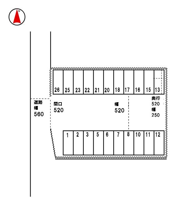 エクセルモータープールの駐車配置図