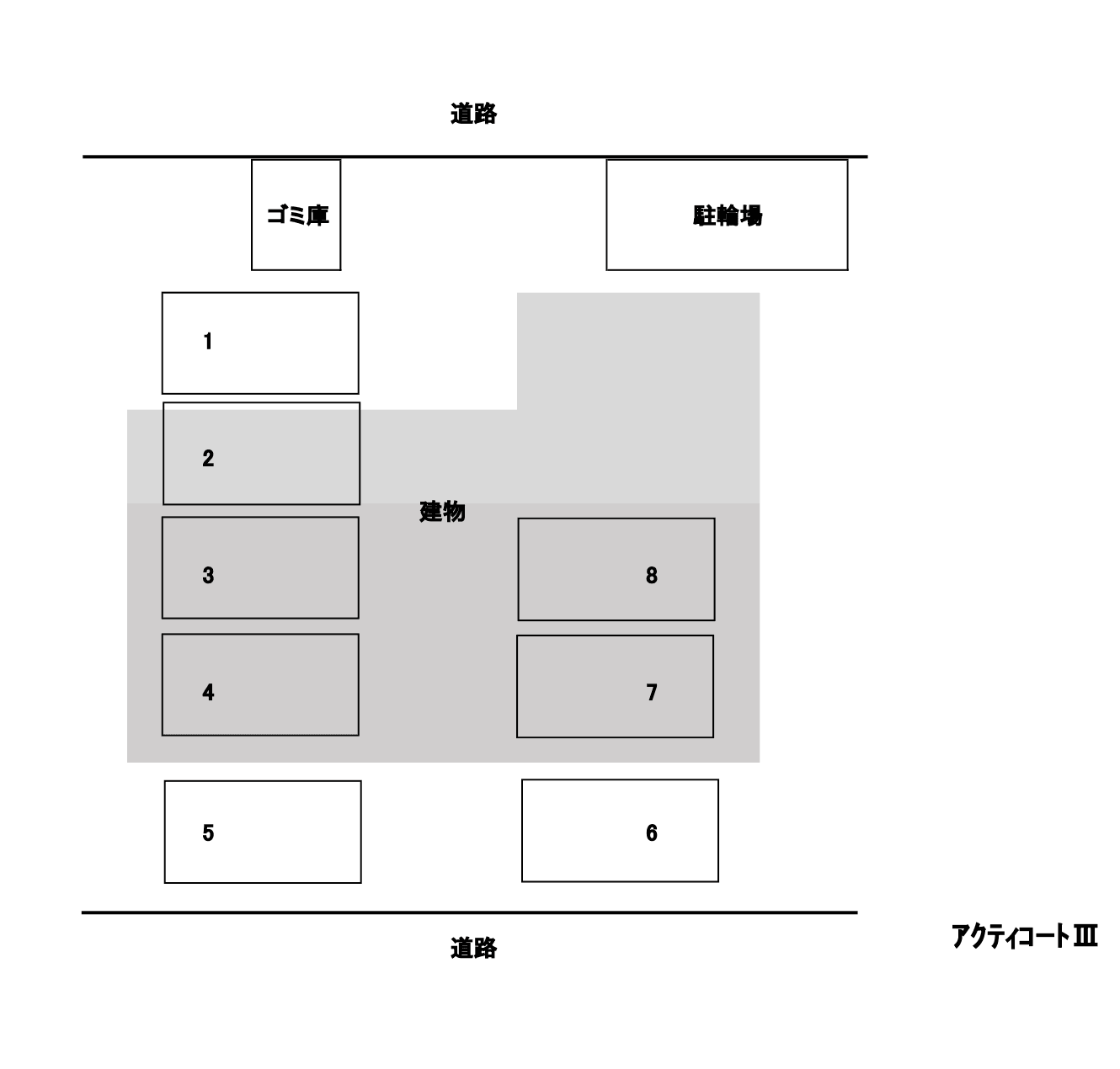ｱｸﾃｨｺｰﾄⅢの駐車配置図