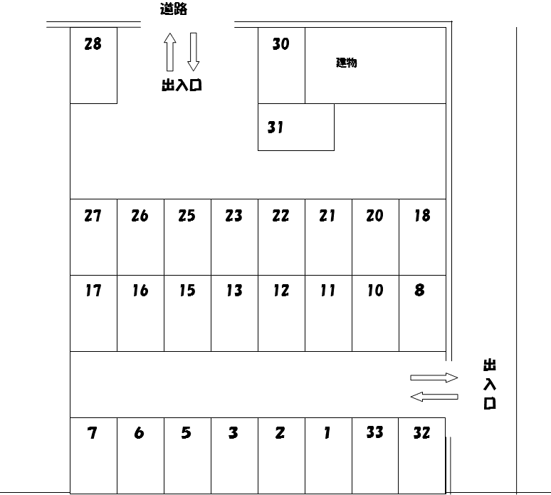 七条南駐車場の駐車配置図