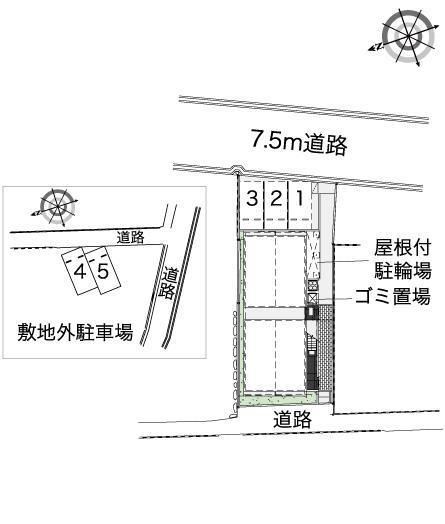 ワイズドルチェ(43596)　敷地外駐車場の駐車配置図
