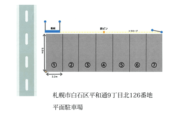 平和通9丁目北パーキングの駐車配置図