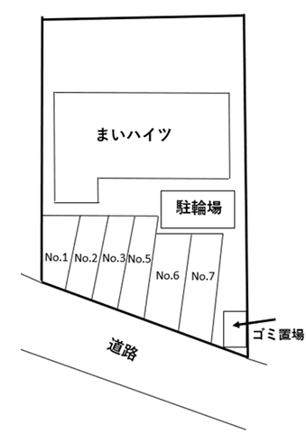 まいハイツ駐車場の駐車配置図