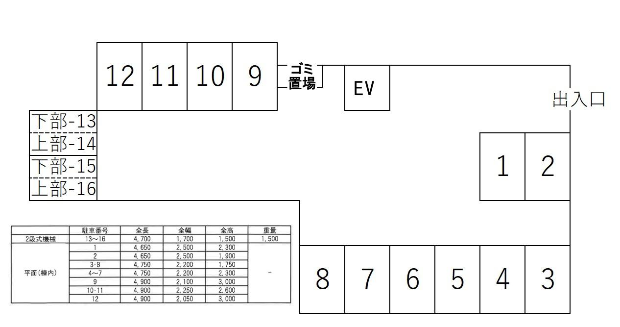 パーキング 大正の駐車配置図