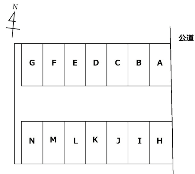 舟附パーキングの駐車配置図