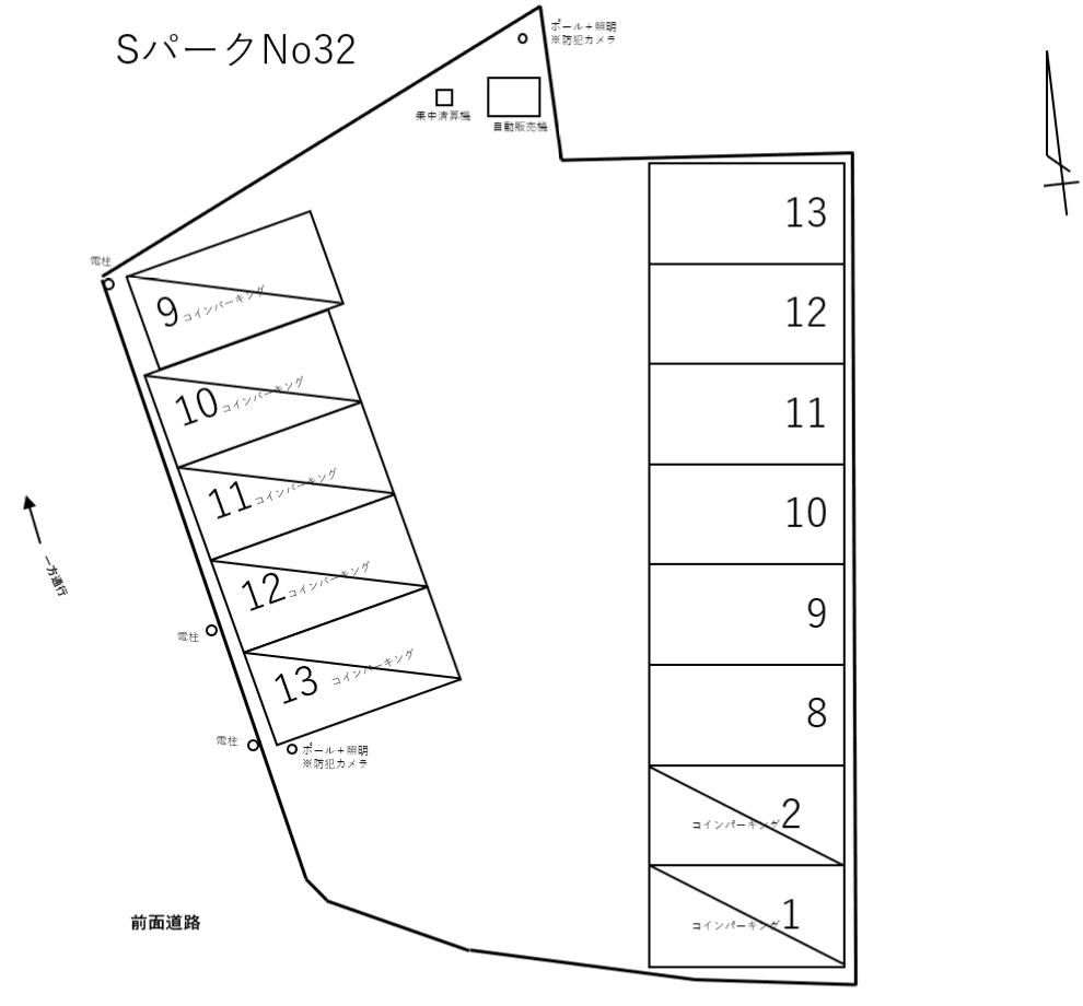 SパークNo.32B（那珂二丁目）の駐車配置図