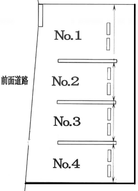高台寺桝屋町ガレージの駐車配置図