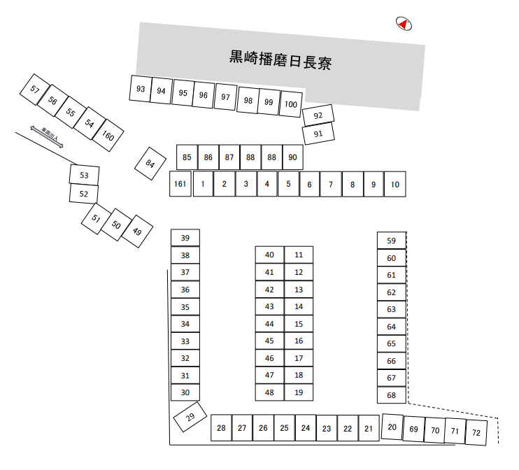 日長台北駐車場の駐車配置図