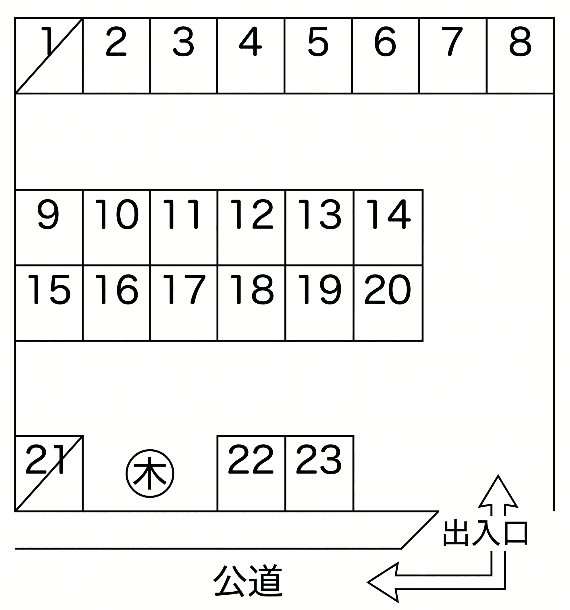 荏子田２丁目駐車場の駐車配置図