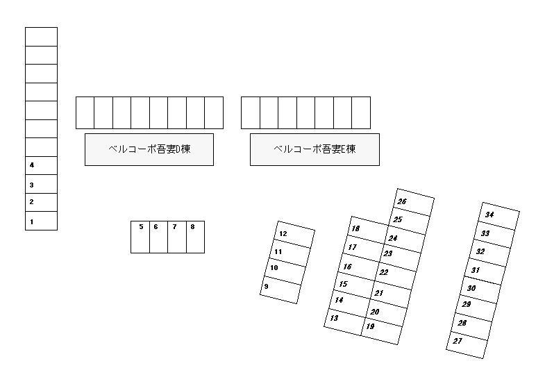 ベルコーポ吾妻月極駐車場の駐車配置図