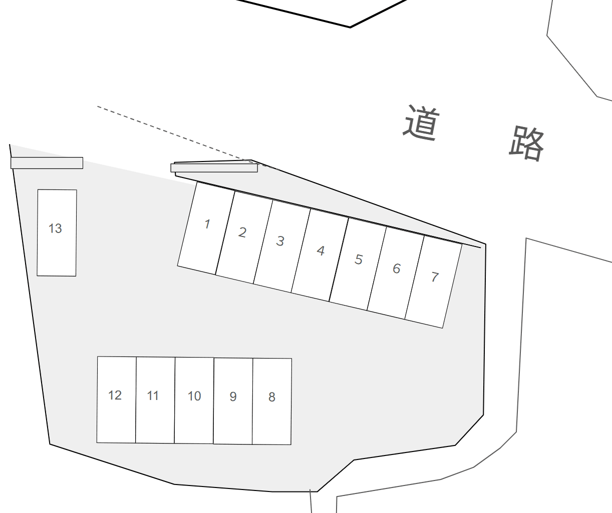 升田記村駐車場の駐車配置図