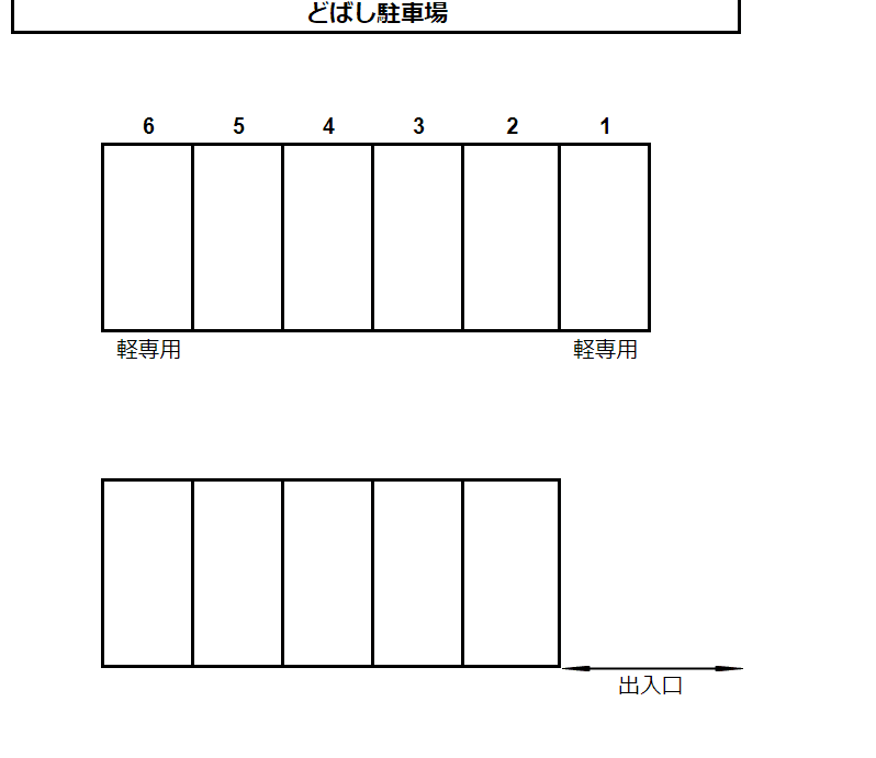 どばし月極駐車場の駐車配置図