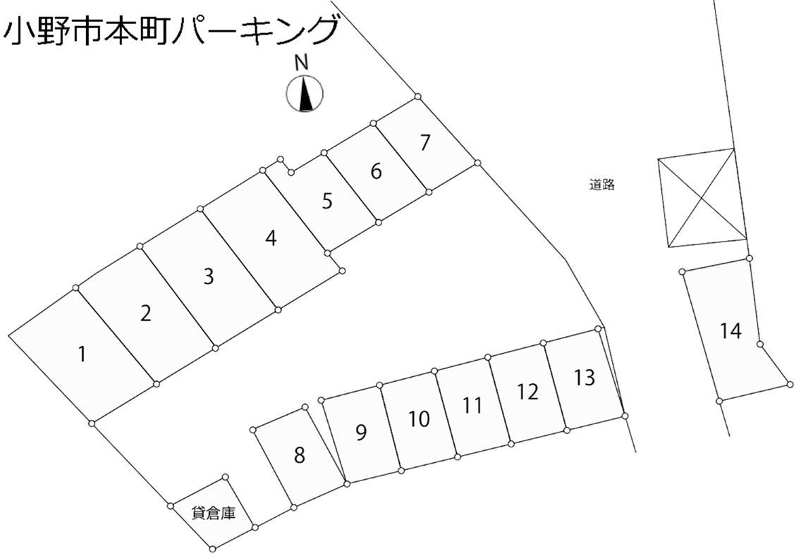小野市本町パーキングの駐車配置図
