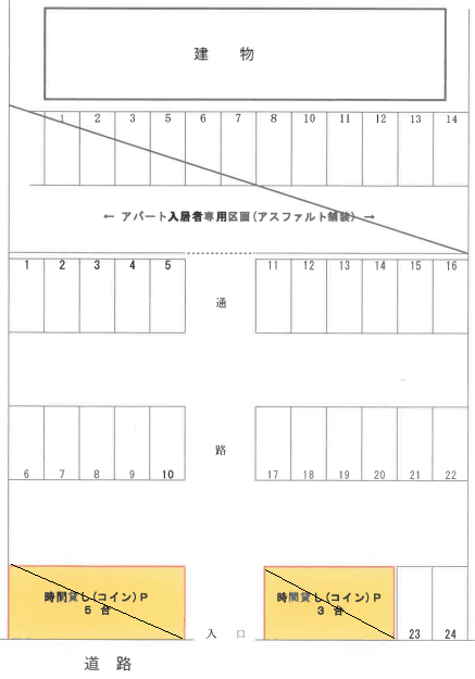 サンパーク前駐場の駐車配置図