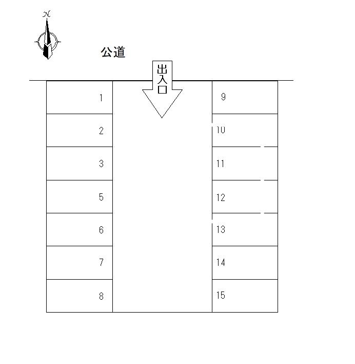 阿出川第一駐車場の駐車配置図