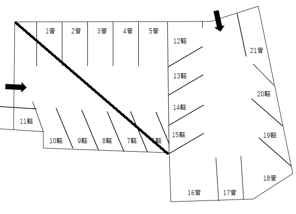 三堂駐車場（室町）②の駐車配置図
