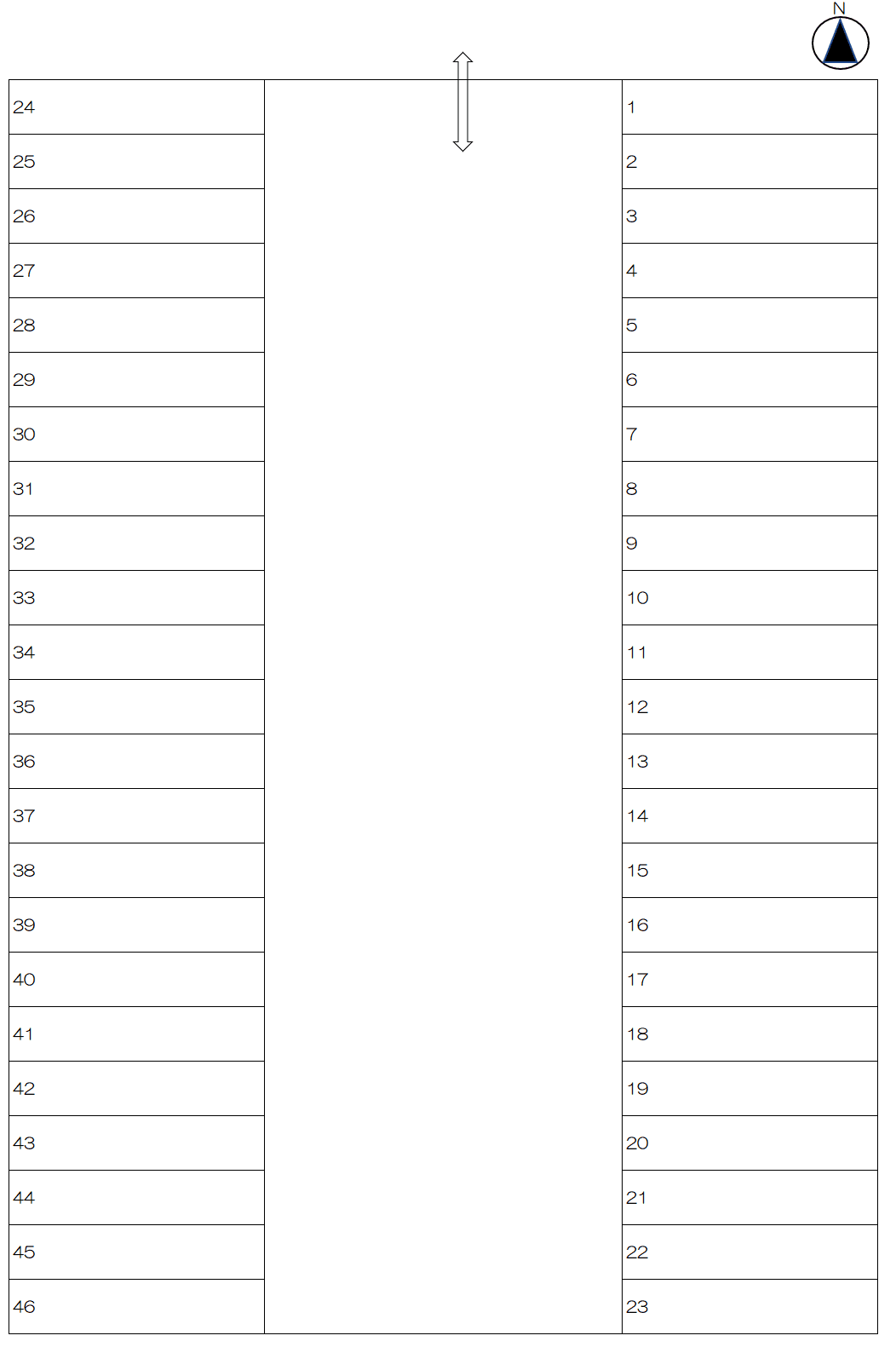 城田駐車場の駐車配置図