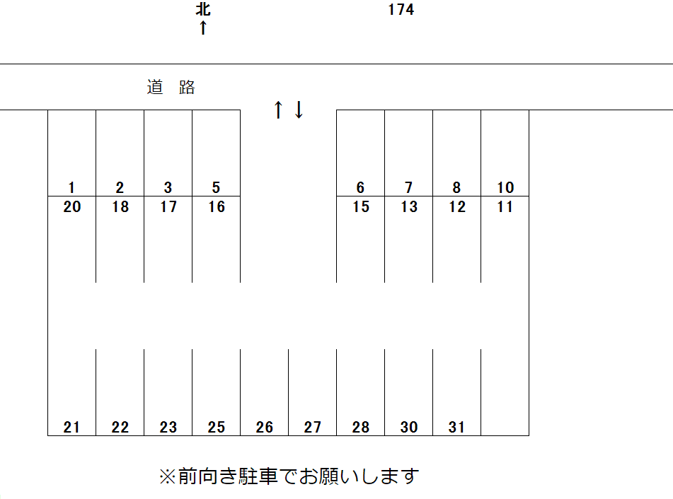 岩倉－174の駐車配置図