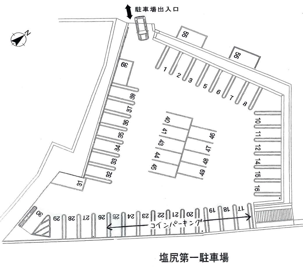 塩尻第１駐車場の駐車配置図