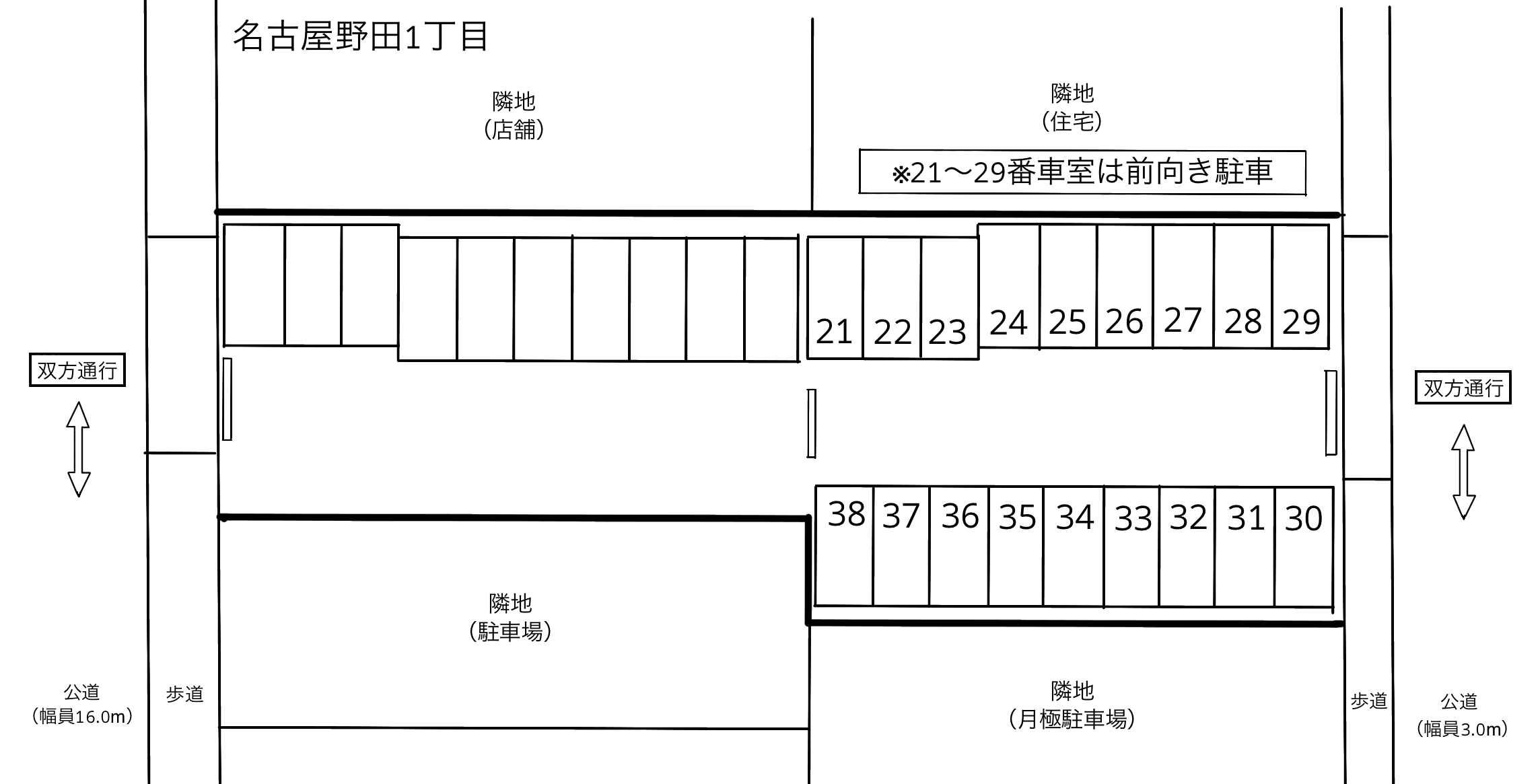 名古屋野田１丁目の駐車配置図