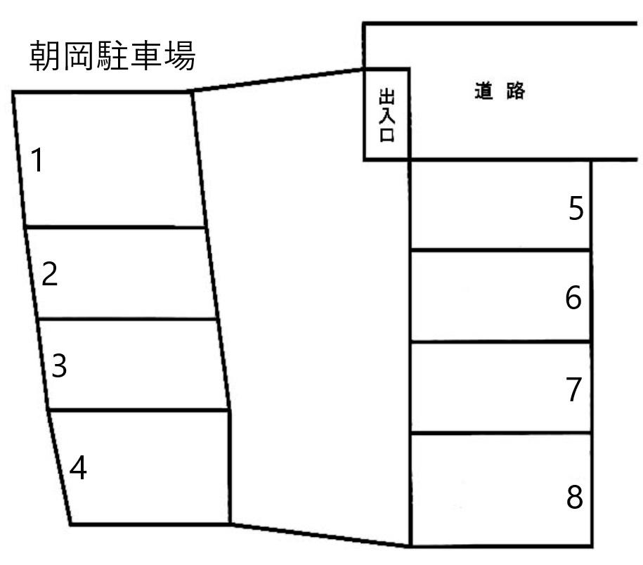 朝岡駐車場の駐車配置図
