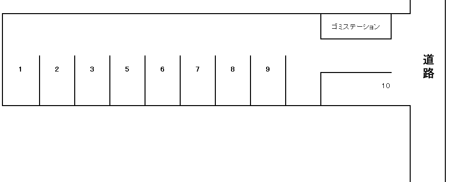 妻鳥月極駐車場の駐車配置図