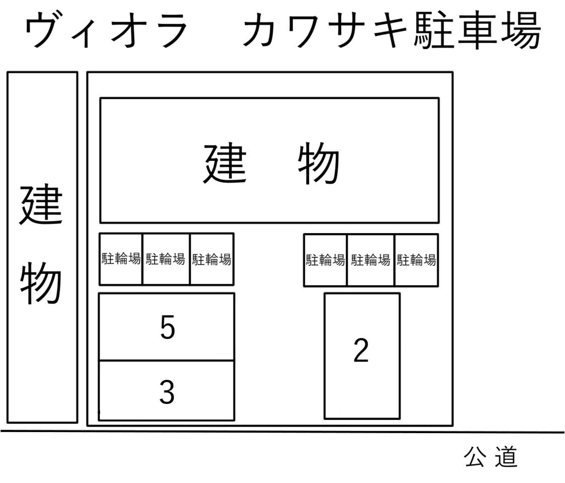 ヴィオラ　カワサキ駐車場の駐車配置図