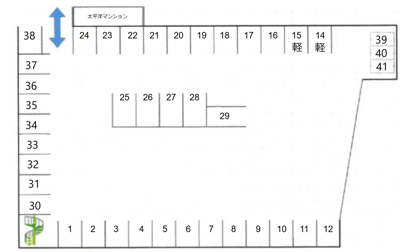 太平洋マンションⅢ第2パーキングの駐車配置図