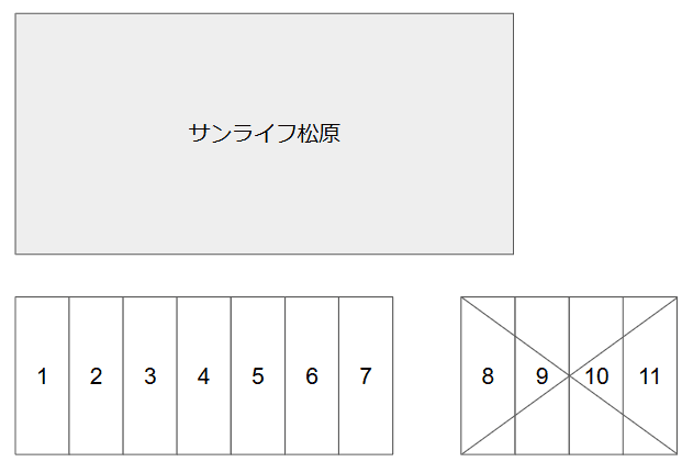 サンライフ松原の駐車配置図