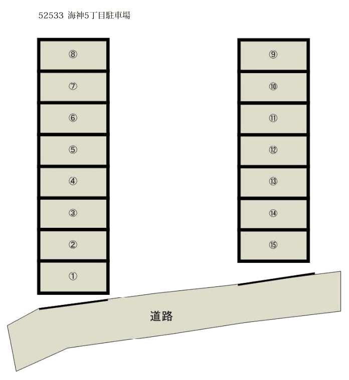 【52533】海神５丁目駐車場の駐車配置図