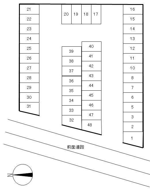 大和町2丁目駐車場の駐車配置図