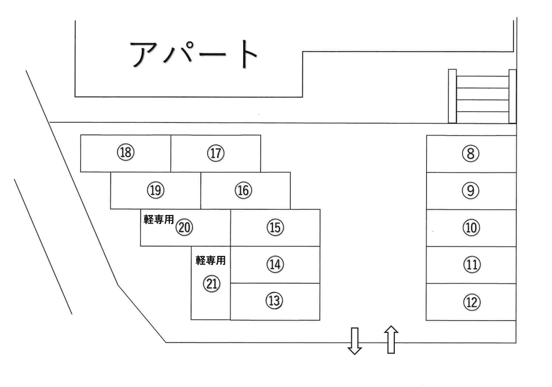 プランドールタナカ　駐車場の駐車配置図