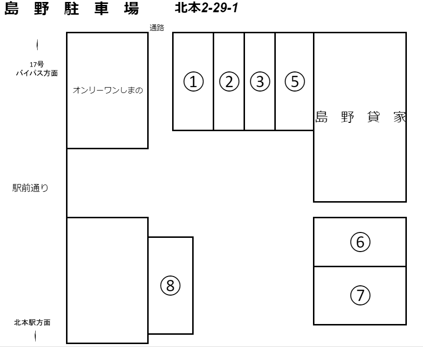 島野駐車場の駐車配置図
